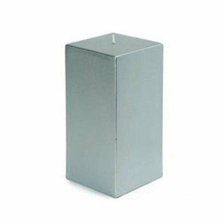 ZEST CANDLE CPZ-149-12 3 x 6 in. Metallic Silver Square Pillar Candle, 12PK CPZ-149_12
